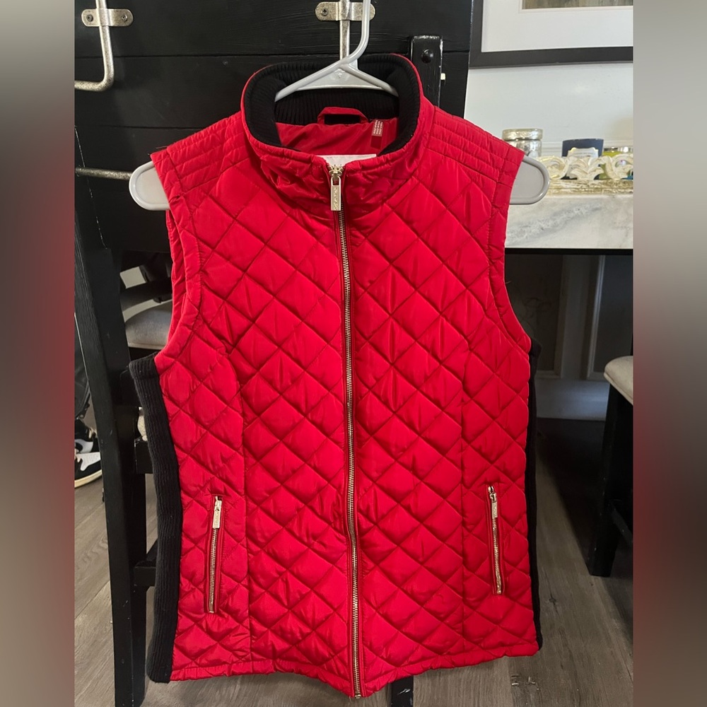 Red and black vest